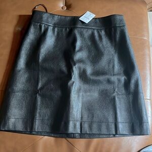 J Crew Leather Skirt, New with tags, Size 6.